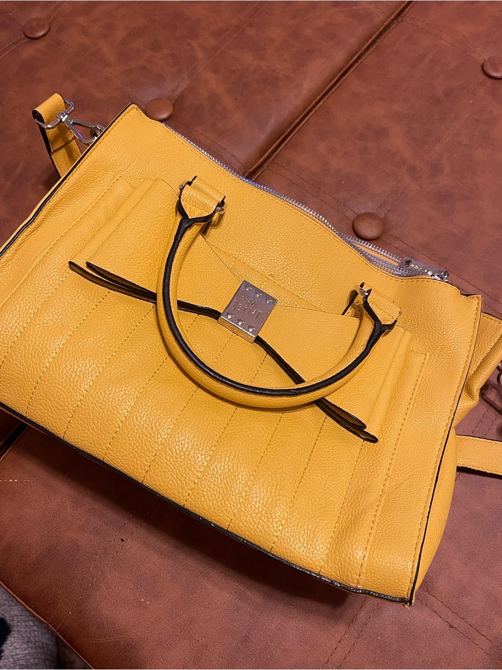 Betsey Johnson Yellow Bow Satchel Crossbody Bag